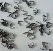 50 Ice Pick Pinch Bails 6mm x 3mm Brass Based Gunmetal Colour #3947 Aus Seller