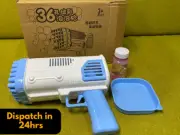 36 Holes Bubble Gun Automatic Bazooka Soap Water Bubble Machine Outdoor Party AU