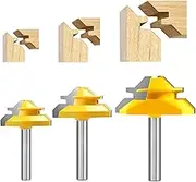TOTOWOOD 45 Degree Lock Miter Router Bit 3-Piece Set, for 31/64", 37/64",3/4" Cutting Height, 1/4 Inch Shank.Woodworking Tools Joint Router Bits (3PCS 1/4 Shank) (3PCS 1/4 Shank)