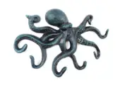 Seaworn Blue Cast Iron Octopus Hook 11"