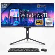 Aio All IN One I3 34 " Curved FHD Windows 11 4gb 120gb Gaming Computer Editing