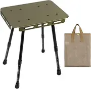 Patio Folding Table - Folding Side Table Outdoor | 0.62-15.35 in Aluminum Alloy | Anti-Slip Heavy-Duty Gear Desk Portable Furniture Stool for Dorm Rooms Conferences Small Spaces Classrooms Apartment