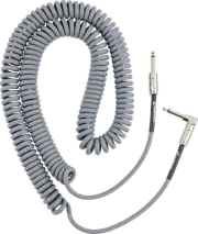 Fender Contour 30' Angled/Straight Coiled Cable, Inca Silver #0990573024