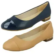 Ladies Clarks Ballerina Flat Low Heel Shoes Festival Gold