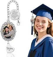 [YALLNASL] Tassel Charm for Graduation Cap Decorations for Women Men Mom Memorial Picture Frame for Loss of Mother Personalized Tassel Cap Charm with Memorial Photo for Graduation Tassels Gown Accessories Decor