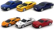 Just For Laughs 6 Diecast Metal Cars, 1:64 Scale Mini Cars, Officially Licensed - Ford F-150, Bentley Continental GT, Chevrolet Camaro, Ford Mustang 2015, McLaren 600LT, Nissan GT-R (R35)