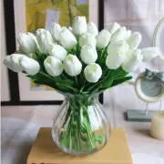 PU Fake Tulips Real Touch Artificial Flowers 10Pcs Flower Arrangement Bouquet...