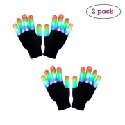 2 pack Flashing LED Colorful Lights Gloves - party Costume - Teen /Adult size