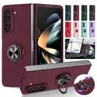 For Samsung Galaxy Z Fold 6 Fold 5 4 3 Ring Holder Case Slim Matte Stand Cover