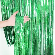 3 Pack Fringe Curtains Party Decorations,Tinsel Backdrop Curtains for Parties,Photo Booth Wedding Graduations Birthday Christmas Event Party Supplies (Pink) (Green)