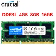 Crucial DDR3L 4GB 8GB 16GB 1066 1333 1600MHz Laptop Memory SODIMM 204Pin-