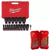 Milwaukee Titanium Drill Bit Set w/ 1/2" Drive SAE Impact Socket Set (41-Piece)