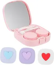 Hoement Cute Case for Contacts Lens Sets of Travel Lens Holders Leakproof Mirror Compact Easy to Open for Friends and Family