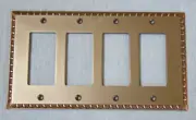 Egg & Dart Aged Bronze Switch Plate Cover Wallplate 4 Rocker GFCI (No Screws)