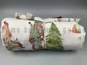 Pottery Barn Forest Gnome Cotton Linen Rectangular Tablecloth Multi 144" #H688E