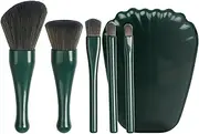 [Generic] Travel Makeup Brush Set - Professional Makeup Brushes Set | Multipurpose And Reusable Retractable Cosmetic Tool Applicator For Concealers Blush Lip Loose Powder Eye Shadows Foundation