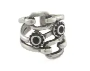 Ring Adjustable Ring Bezel - Antique Silver brass 18mm 8US inner size 2822