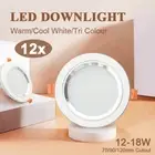 12X LED Downlights 70mm90mm120mm Warm/Cool White/Tri Colour Day Light Dimmable