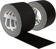 Lockport 3 Inch Black Gaffers Tape - 2 Pack - 30 Yards per Roll Wide Gaff - Bulk Set Gaffer Roll Refills Case. Multi Pack Matte Cloth Fabric for Stage Sets, Photography, Filming, Production Equipment