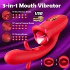 Clit Vibrator Dildo G-Spot Couple Flapping Licking Clitoris Stimulator Sex Toys