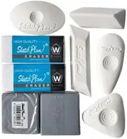 KALLORY 1 Set Sketching Eraser Kit - Multi-Shape Kneaded Pencil Erasers for Artists, Students, Drawing, Painting, Drafting, School Supplies, Portable Art Tools