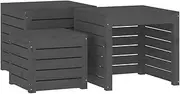 Outdoor Storage Box Set of 3 Tool Box Storage Chest Grey Solid Wood Pine vidaXL