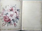 Junk Journal Booklet "PINK CHRISTMAS 2" Christmas Pink Holiday Ephemera, Cards+