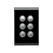 Clipsal Saturn Series Six Switch With Blue Led 20A/16Ax Espresso Black - 4066PBL-EB