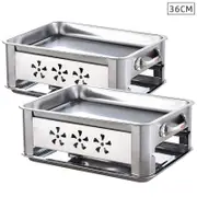 SOGA 2X 36CM Portable Stainless Steel Outdoor Chafing Dish