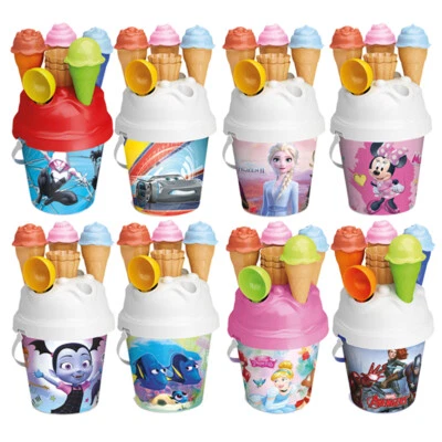 Kids Disney Plastic Beach Bucket Ice Cream Moulds Play Toy Set Sandbox Summer