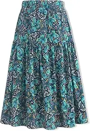 [WELAKEN] Floral Long Skirt for Girls Toddler & Kids & Teens II Girl's A-Line Maxi Skirts, Black,butterfly, 10 Years