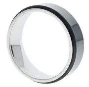Mens Black Spinner Worry Smooth Sleek Simple Stainless Steel Ring Size 9 T74