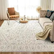 TFMODBFA 160x230cm Non-Slip Washable Rugs Vintage Carpet Mat Indoor Rugs Modern Soft Abstract Rugs Home Decor(Gray-White)