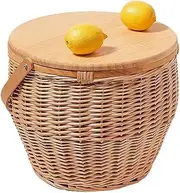 Round Picnic Cooler Basket | Natural