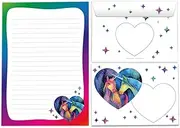 Writing Paper Set Letter Pad with Envelope for Girls Children Motif Unicorn Two Unicorns Letter Paper Pad Lined (A5 Pad with 25 Sheets + 15 Envelopes)