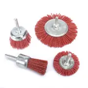 4Pcs 25mm-100mm Abrasive Nylon Wire Polishing Brush Set Rotary Tools 6mm Shank