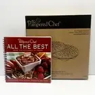 NIB Pampered Chef Microwave Chip Maker (set of 2) and All The Best Cookbook