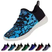 Nevenka LED Fiber Optic Shoes Light up Sneakers for Women Men-Black