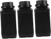 PRETYZOOM 3pcs Wide Mouth Plastic Reagent Bottles with Inner Caps Lab Sample Containers for Secure Liquid Storage Light Design User Friendly Sleek Professional Appearance