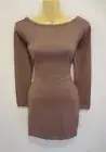 *PINK DIAMOND* GORGEOUS MOCHA SOFT STRETCHY COTTON KNIT DRESS sz12-14 NWT!