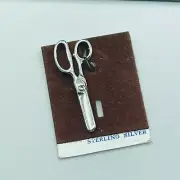 Vtg Articulating Moving Scissors Sterling Silver Charm Hair Dresser / Tailor NOS