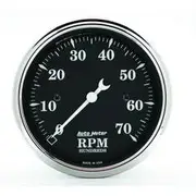 Autometer Old Tyme Black Tachometer In Dash - 7,000 RPM, 3 1/8 Inch, Full Sweep, AU1798