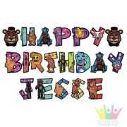 FNAF Five Nights at Freddy's Banner Bunting Flag. Party Lolly Bags Cake Custom
