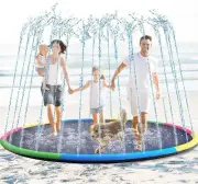 8 ft Giant Non Slip Splash Pad for Adult and Dog, Thicken Sprinkler Pool Summer