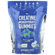 SteelFit, Creatine Monohydrate Gummies, Blue Raspberry, 120 Gummies