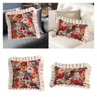 Floral Decorative Throw Pillow Couch Pillow Elegant with Insert Seat Cushion