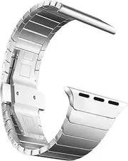 MaKTech Stainless Steel Metal Link Bracelet Band Compatible with Apple Watch 10/9/Ultra 2/SE/8/7[2024] (42mm/41/40mm,Silver)