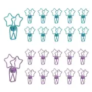 30Pcs 1.2" Pentagram Design Paper Office Binder Clips for Office, Purple/Blue