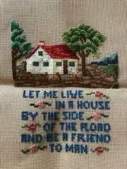 New With Tag Vintage Dritz Finished Luxury Needlepoint Friend To Man 15x18