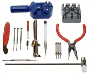 16 Pc Watch Repair Tool Kit Removes Battery Bands Links Screwdrivers Case Opener